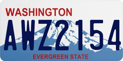 WA license plate AWZ2154