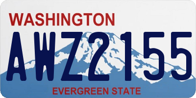 WA license plate AWZ2155