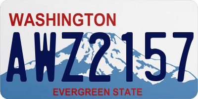 WA license plate AWZ2157