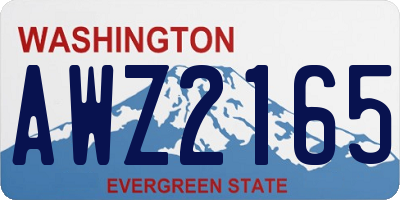 WA license plate AWZ2165