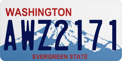 WA license plate AWZ2171