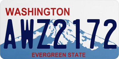 WA license plate AWZ2172