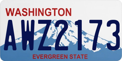 WA license plate AWZ2173