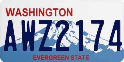 WA license plate AWZ2174