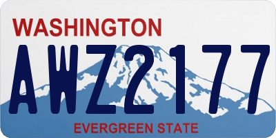 WA license plate AWZ2177