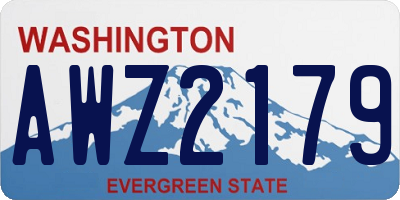 WA license plate AWZ2179
