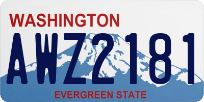 WA license plate AWZ2181