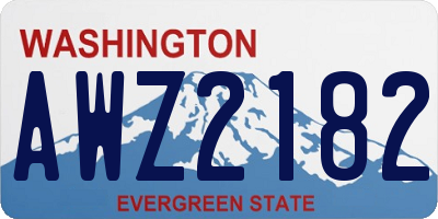 WA license plate AWZ2182