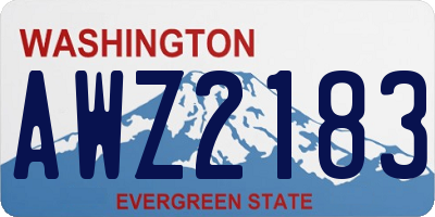 WA license plate AWZ2183