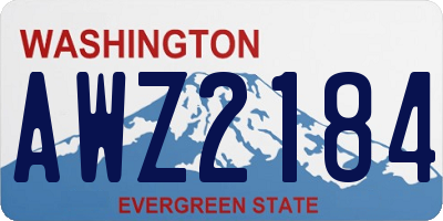 WA license plate AWZ2184