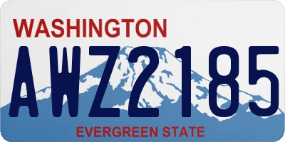 WA license plate AWZ2185