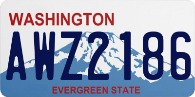 WA license plate AWZ2186