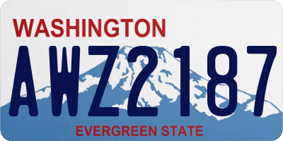 WA license plate AWZ2187