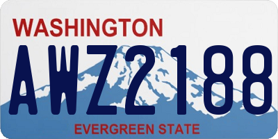 WA license plate AWZ2188