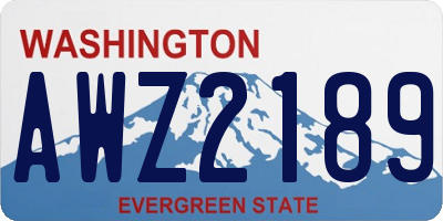 WA license plate AWZ2189