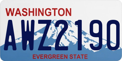 WA license plate AWZ2190