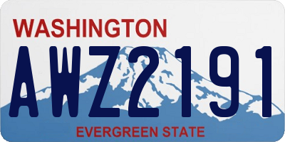 WA license plate AWZ2191