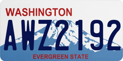 WA license plate AWZ2192