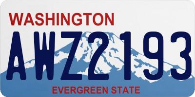 WA license plate AWZ2193