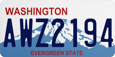 WA license plate AWZ2194