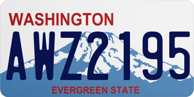 WA license plate AWZ2195