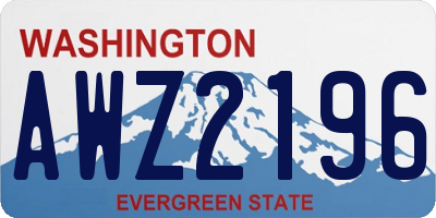 WA license plate AWZ2196