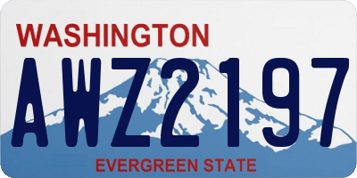 WA license plate AWZ2197