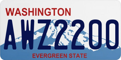WA license plate AWZ2200