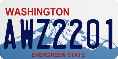 WA license plate AWZ2201