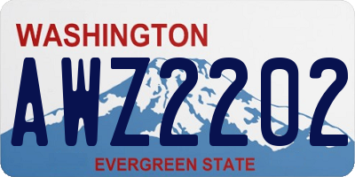 WA license plate AWZ2202