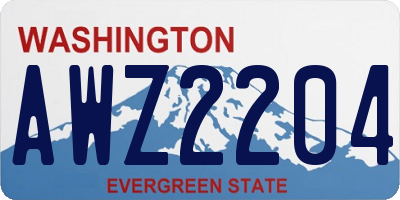 WA license plate AWZ2204