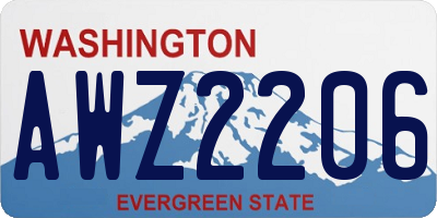 WA license plate AWZ2206