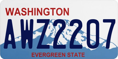WA license plate AWZ2207