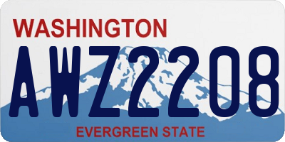 WA license plate AWZ2208