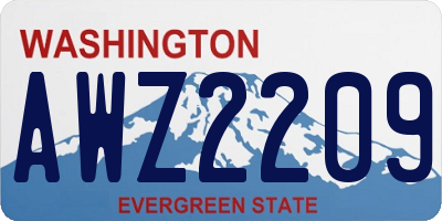 WA license plate AWZ2209