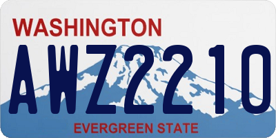 WA license plate AWZ2210