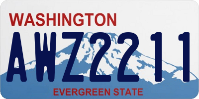 WA license plate AWZ2211