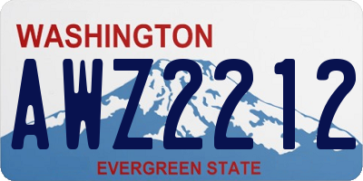 WA license plate AWZ2212