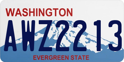 WA license plate AWZ2213