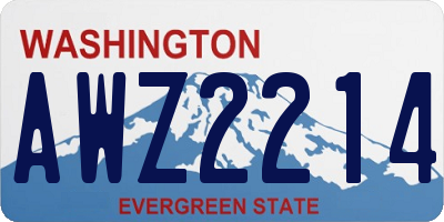 WA license plate AWZ2214