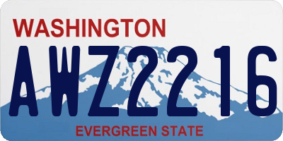 WA license plate AWZ2216