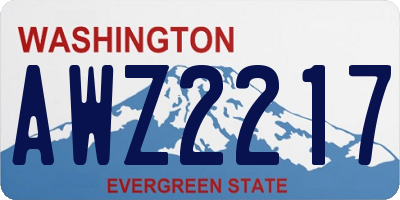 WA license plate AWZ2217