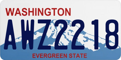 WA license plate AWZ2218