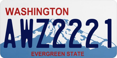 WA license plate AWZ2221