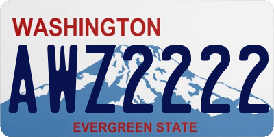 WA license plate AWZ2222