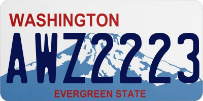 WA license plate AWZ2223
