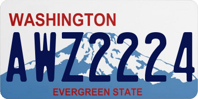 WA license plate AWZ2224