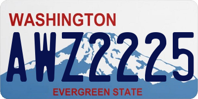WA license plate AWZ2225