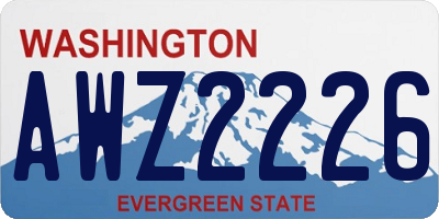 WA license plate AWZ2226