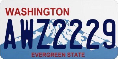 WA license plate AWZ2229